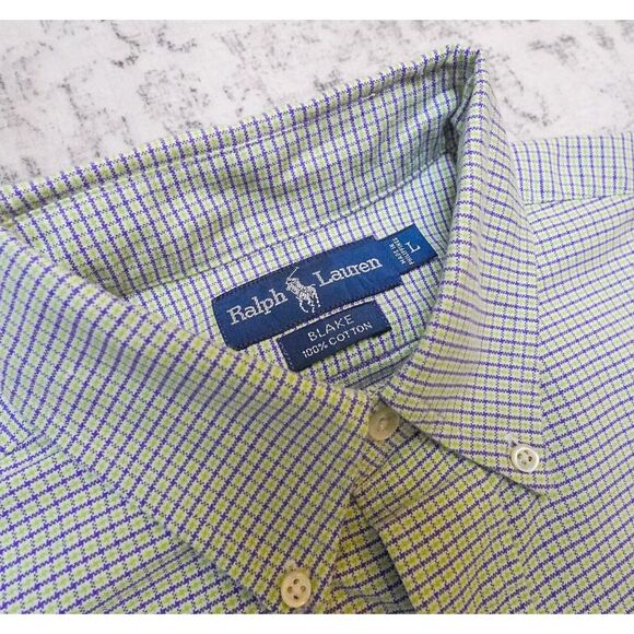 Ralph Lauren Blake Check Button Down Shirt Y2K – Men’s Large - Picture 2 of 7
